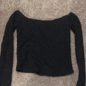 Black Laced Crop Top